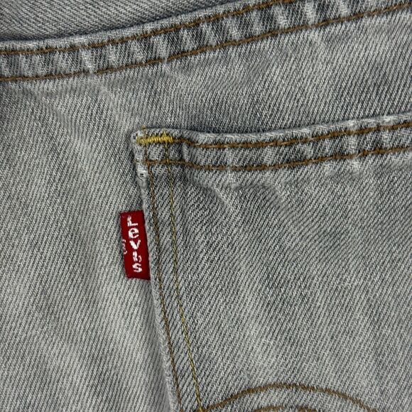 Levis 507 Jeans Mens 32x34 Gray Slim Bootcut Denim Pants Cowboy Distressed - Picture 10 of 16